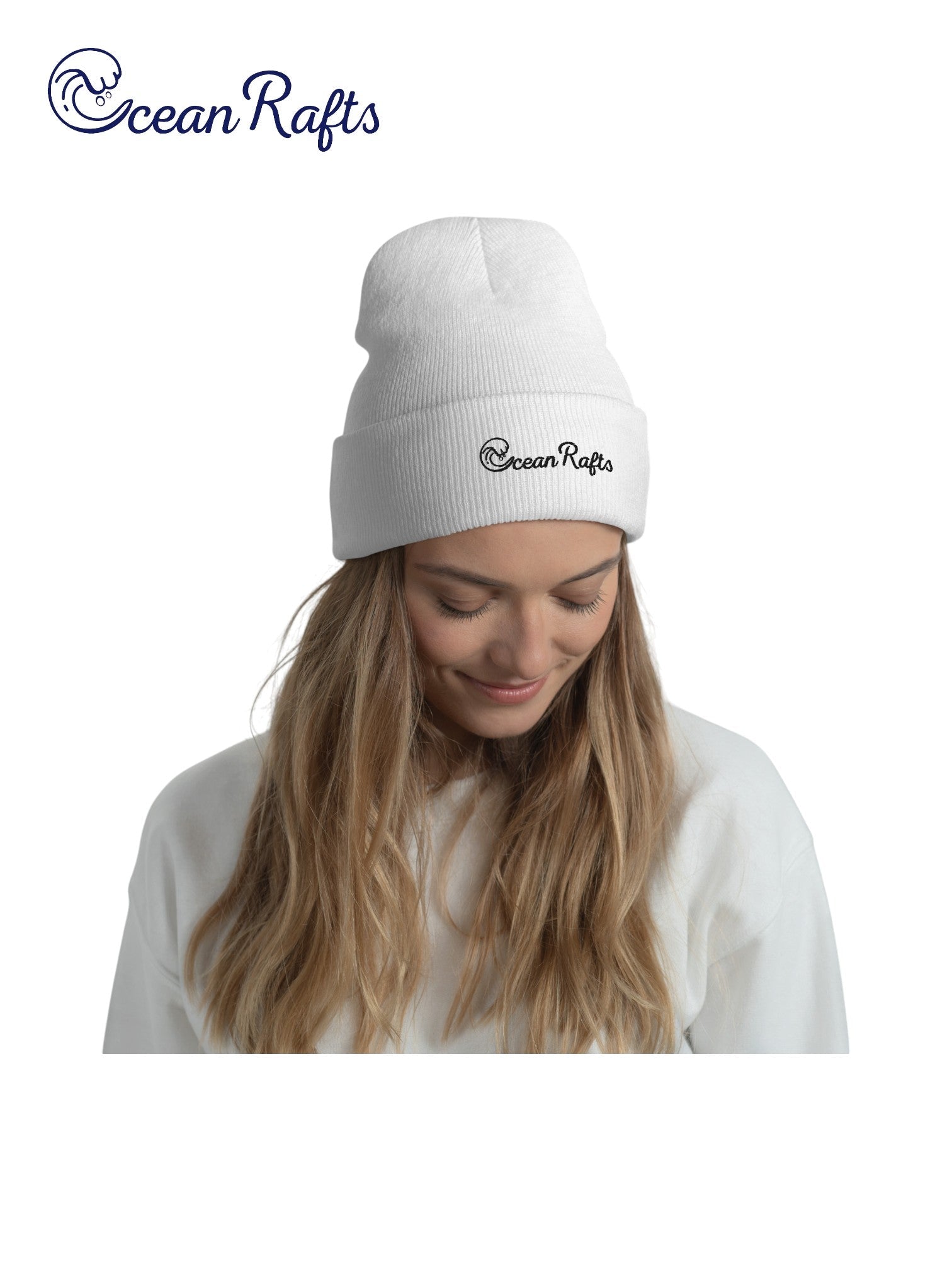 Ocean Rafts (Black) Cuffed Beanie - Ocean Rafts
