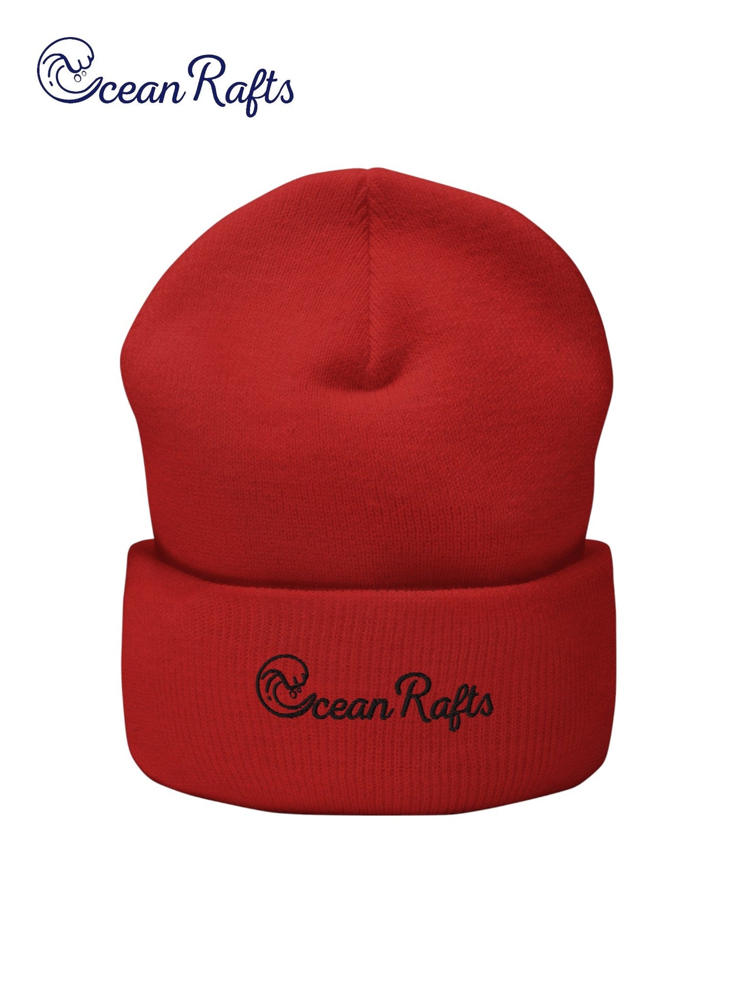 Ocean Rafts (Black) Cuffed Beanie - Ocean Rafts