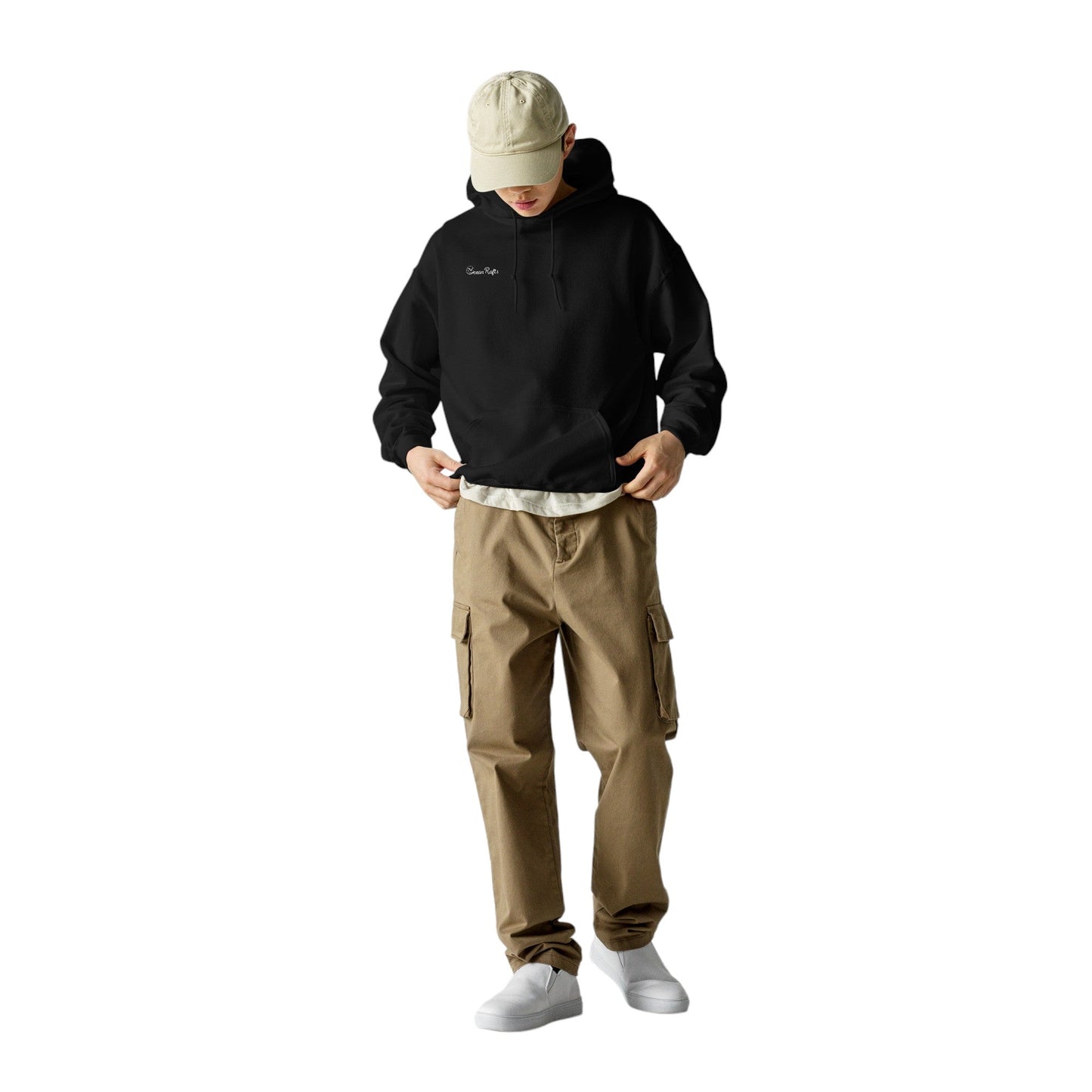 man wearing Ocean Rafts Logo  Black Hoodie - Ocean Rafts - australia and new zealand