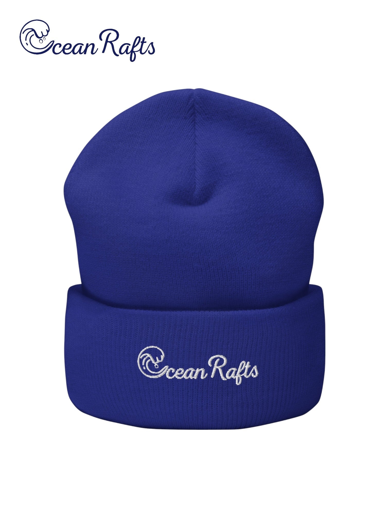 Ocean Rafts (White) Cuffed Beanie - Ocean Rafts