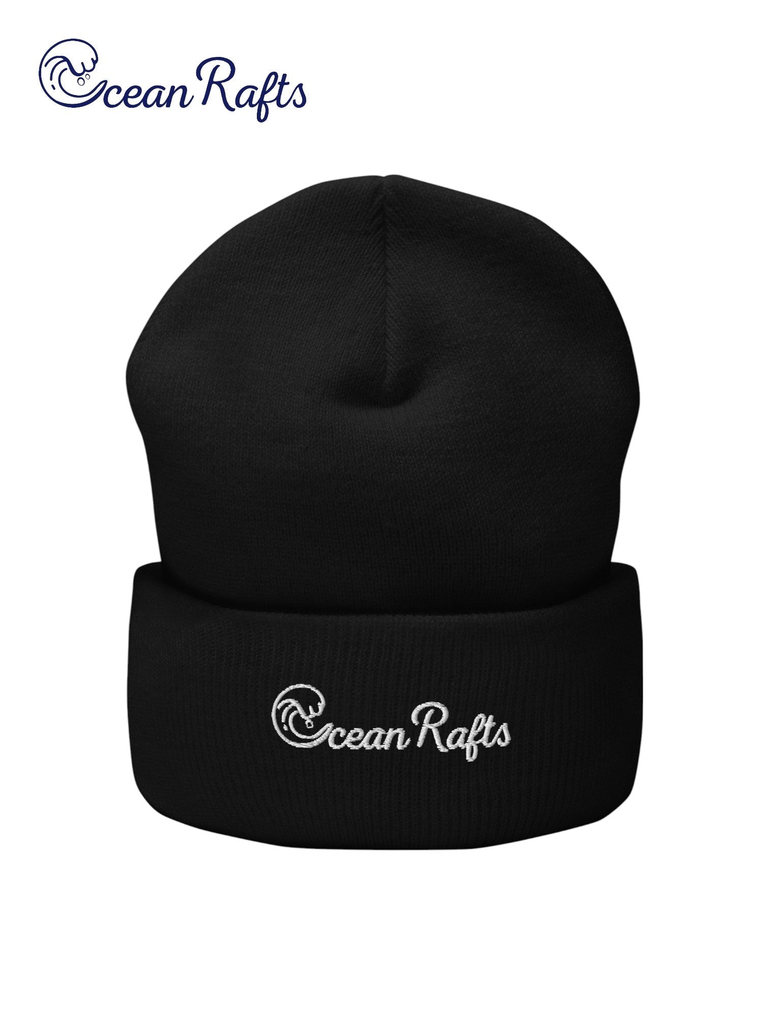 Ocean Rafts (White) Cuffed Beanie - Ocean Rafts
