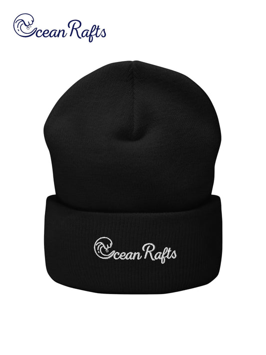 Ocean Rafts (White) Cuffed Beanie - Ocean Rafts