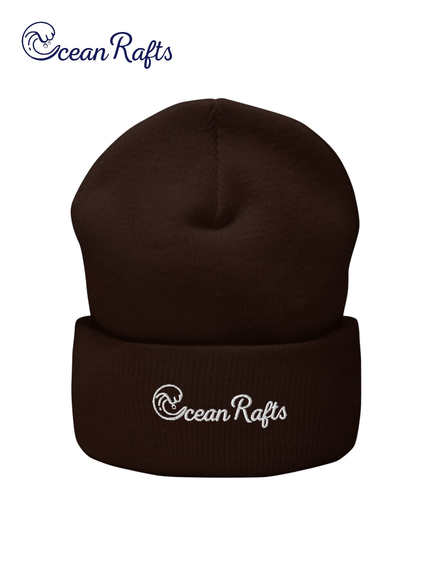 Ocean Rafts (White) Cuffed Beanie - Ocean Rafts