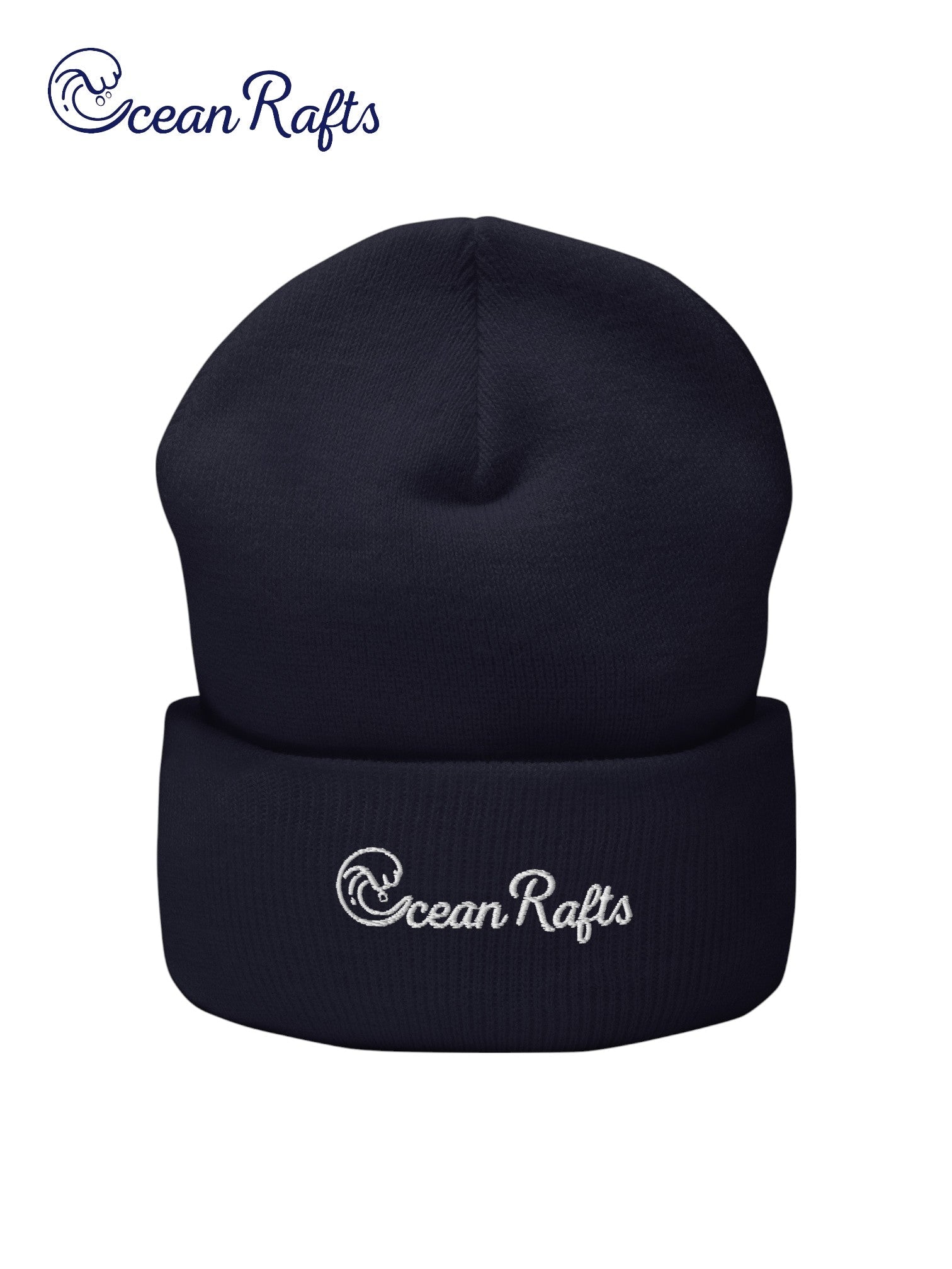 Ocean Rafts (White) Cuffed Beanie - Ocean Rafts