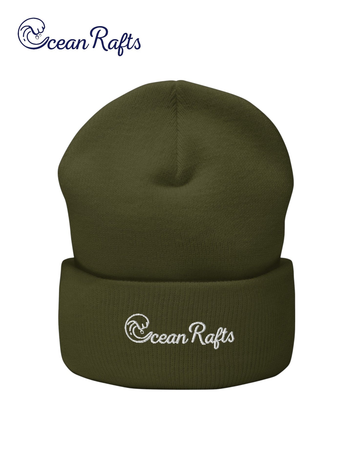 Ocean Rafts (White) Cuffed Beanie - Ocean Rafts