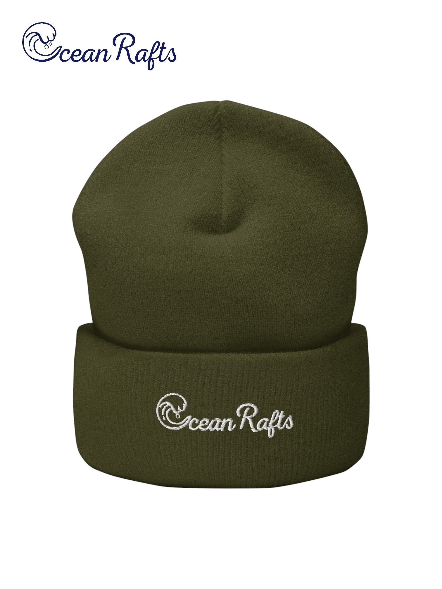 Ocean Rafts (White) Cuffed Beanie - Ocean Rafts