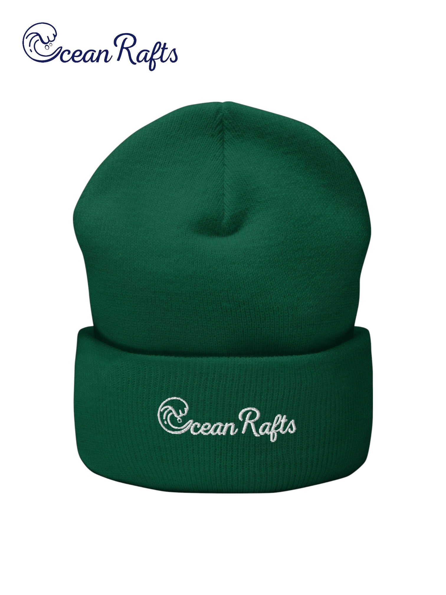 Ocean Rafts (White) Cuffed Beanie - Ocean Rafts