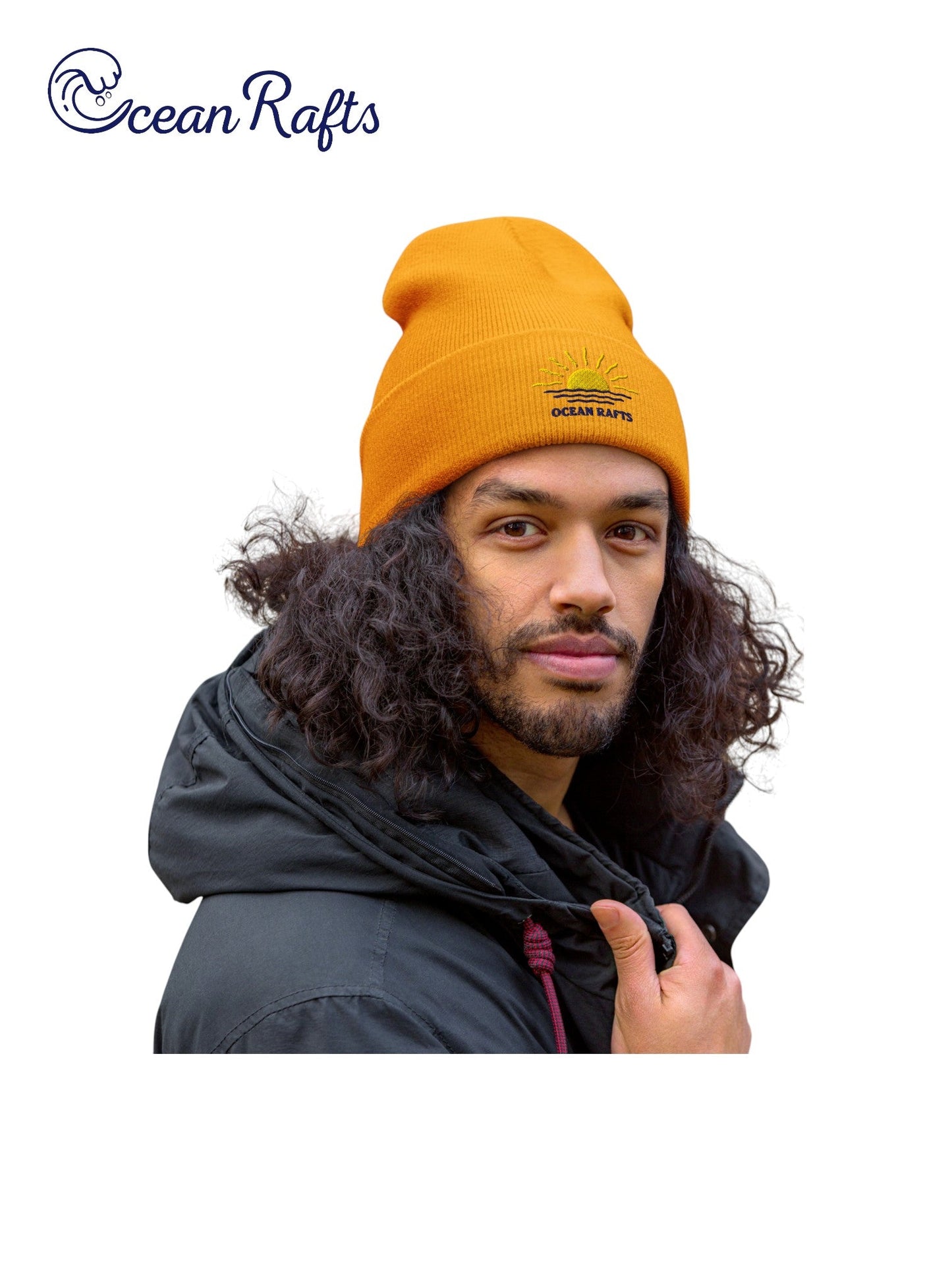 Rays and Waves Cuffed Beanie - Ocean Rafts